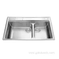 Hot Sale HomeStainless Pressed Two Bowl Kitchen Sink